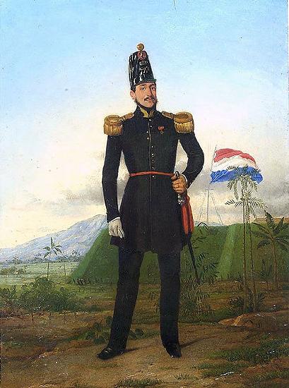 unknow artist Oil painting with an officer of the KNIL, the Royal Dutch East Indies Army. oil painting picture